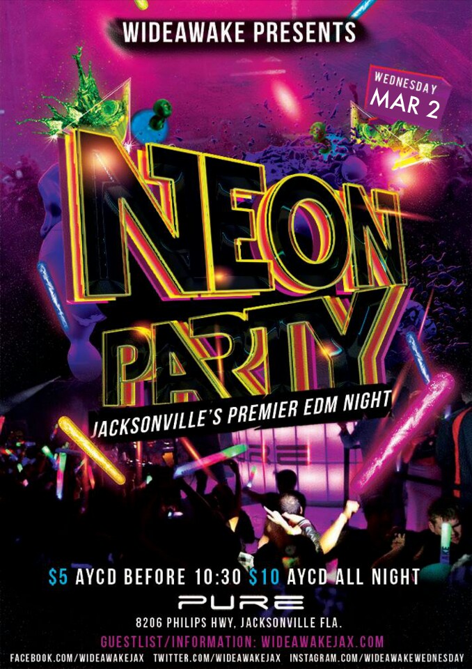Pure Night Club Jacksonville EDM Neon Party 2016 Jacksonville